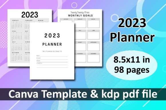 Download 2023 Planner Canva KDP Templates - 2023 planner Collection