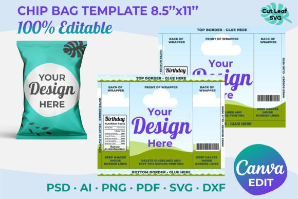 Download Blank Chip Bag Template | Canva Editable - Blank Collection