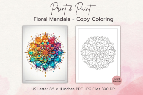 Download Floral Mandala Copy Paint Coloring Page - Mandala Collection